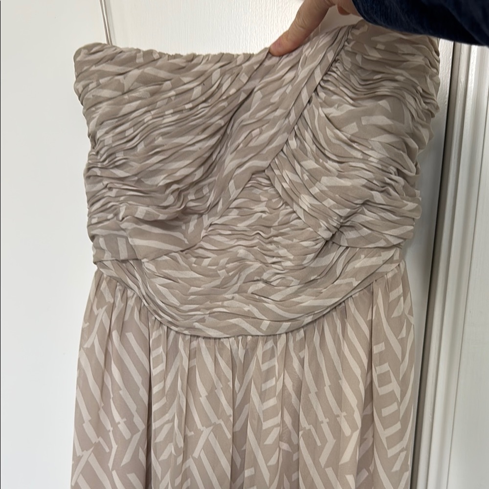 Elegant Beige Strapless Dress